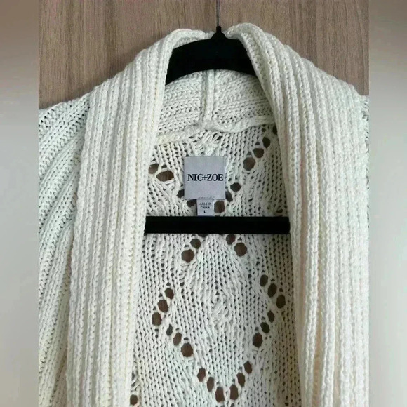 Nic + Zoe Womens  Patio Cardigan Large Lemonade color knit soft, like new - Picture 6 of 11